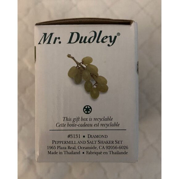 Mr Dudley Clear Acrylic Peppermill Salt Shaker Set Salt Pepper Set (Diamond) New - Picture 5 of 6
